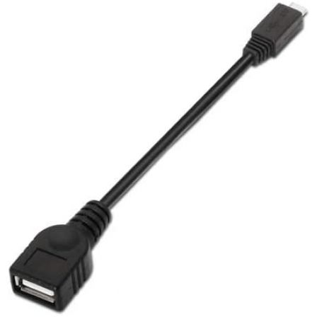 NANO CABLE Cable USB 2.0 OTG Micro USB B Macho a USB A Hembra 0,15m Negro